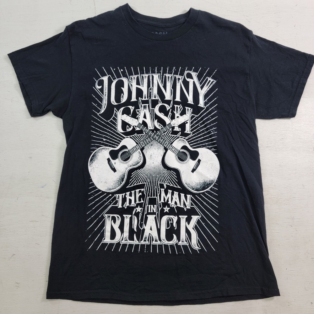 Johnny Cash‎ Country Rock Men's Black T-Shirt "The Man in Black" Size M